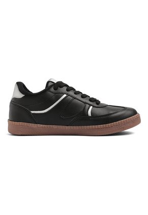 TENIS NEGROS CON APLIQUES PLATA LIZZIE