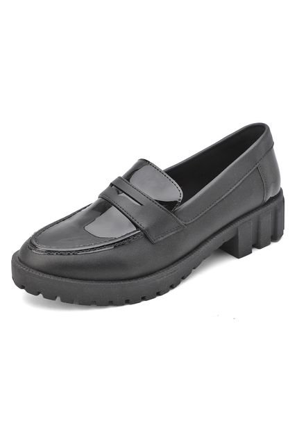 ZAPATO DE DAMA CHAROL BULL TERRIER Y SINTETICO NEGRO CAIHER