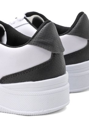 TENIS BLANCO CON CAPELLADA GRIS , CHULO Y TALON NEGRO BULL TERRIER ELYAN