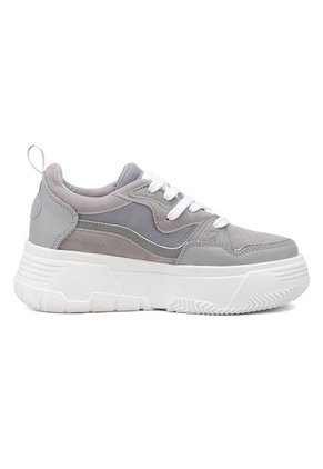 TENIS GRISES CON SUELA BLANCA/TRANSPARENTE ZARAH