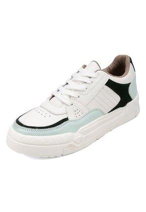 TENIS BLANCOS CON APLIQUES VERDES BULL TERRIER CARLA