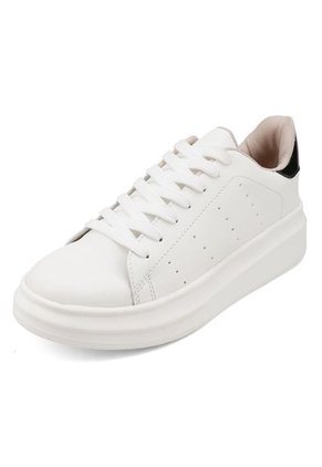 TENIS BLANCOS CON CHULO NEGRO CHAROL CAROL