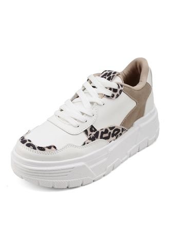 TENIS BLANCOS CON APLIQUES EN ANIMAL PRINT BULL TERRIER ANNIE BULL TERRIER