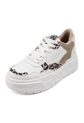 TENIS BLANCOS CON APLIQUES EN ANIMAL PRINT BULL TERRIER ANNIE