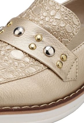 ZAPATO DORADO CON TACHES BULL TERRIER AMINA