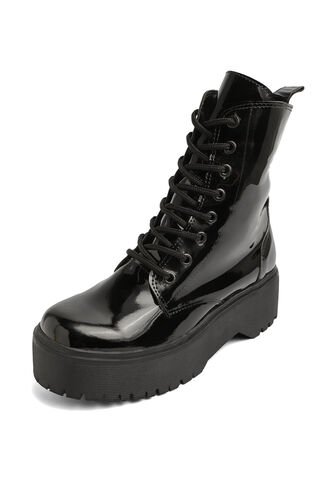 BOTA NEGRA DE CHAROL CON SUELA NEGRA BRIONA BULL TERRIER