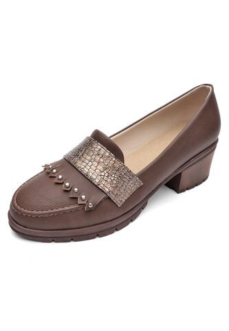 ZAPATO CAFE CON FLECOS BULLTERRIER DIANAM BULL TERRIER