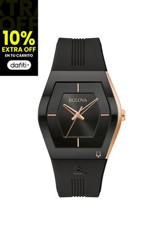 Reloj Bulova Hombre Latin Grammy. Silicona Negro 97A163 Bulova