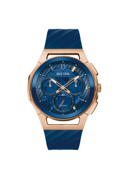 Relojes Bulova Hombre CURV MR ST BL. Silicona Azul 97A185