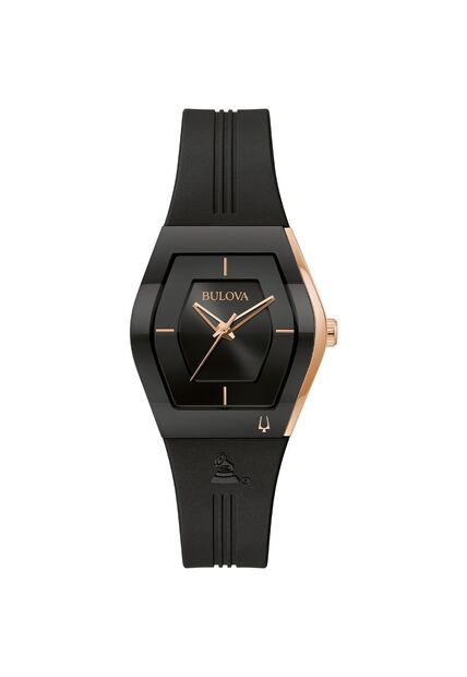 Reloj Bulova Mujer Latin Grammy. Silicona Negro 97L163