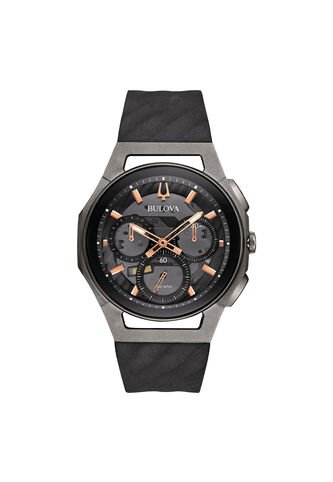 Reloj Bulova Hombre Curv. Silicona Negro 98A162 Bulova