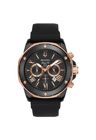 Reloj Bulova Hombre Marine Star. Silicona Negro 98B307 Bulova