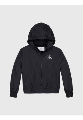 Cortavientos Niño Negro Negro Essential Con Capota Calvin Klein