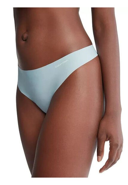 Tanga Azul Invisible Con Logo En El Lateral Calvin Klein
