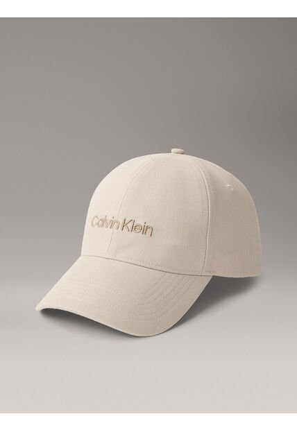 Gorra Blanca De Lino Con Logo Calvin Klein