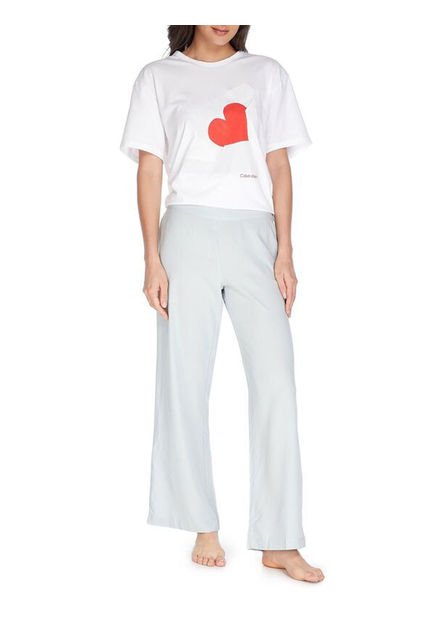 Camiseta De Algodón Blanca De Pijama Para Mujer Calvin Klein