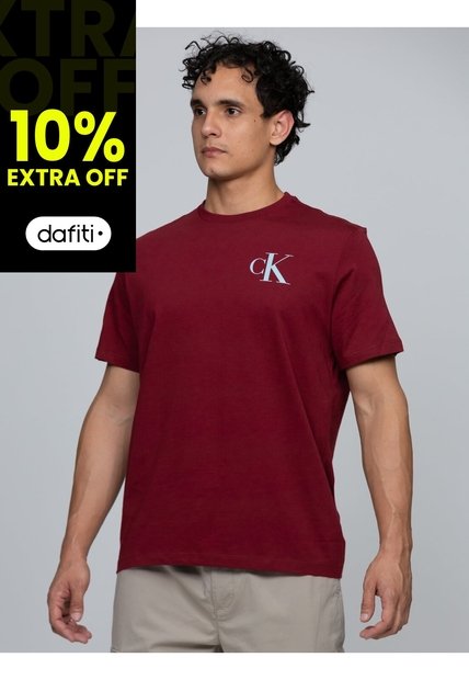 Camiseta Vino Tinto Con Monograma 30s Calvin Klein