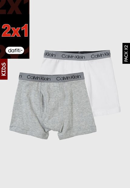 Bóxer x2 Blanco-Gris Calvin Klein