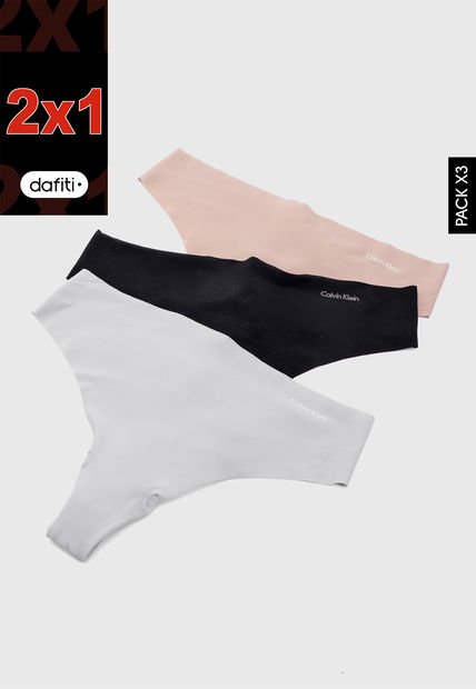 Pantie x3 Gris-Nude-Negro Calvin Klein