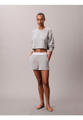 Pantalonetas Gris De Estar Por Casa Con Logo Calvin Klein