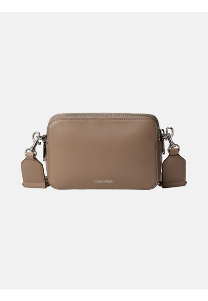 Bolso Beige Cruzado Convertible De 2 Tiras Calvin Klein