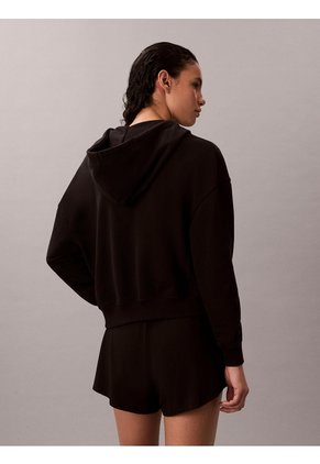 Buzo Negro De Estar Por Casa Con Capota Y Cremallera Calvin Klein