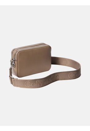 Bolso Beige Cruzado Convertible De 2 Tiras Calvin Klein