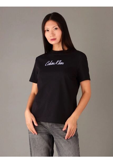Camiseta Negra Classic Con Logo Calvin Klein