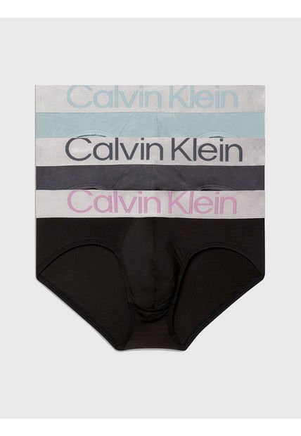 Pack De 3 Hip Brief - Steel Microfibra Calvin Klein