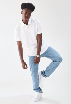 Polo Blanco-Gris Calvin Klein