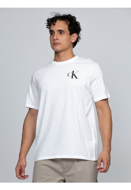 Camiseta Blanca Con Monograma 30s Calvin Klein