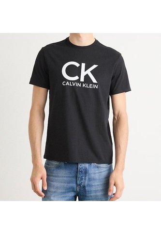 Camiseta Negra Con Estampado Gráfico De Monograma Calvin Klein Calvin Klein