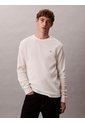 Camiseta Blanca De Manga Larga Con Textura Ligera Calvin Klein de Calvin Klein