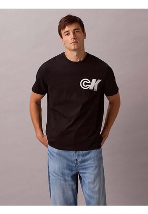Camiseta Negra Sport Con Logotipo Gráfico Calvin Klein