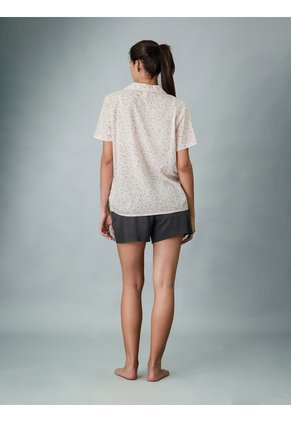 Camisa Beige Beige Manga Corta - Woven Viscosa Calvin Klein