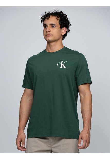 Camiseta Verde Con Monograma 30s Calvin Klein
