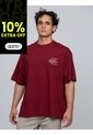 Camiseta Vino Tinto Con Gráfico De Monograma Calvin Klein Calvin Klein de Calvin Klein