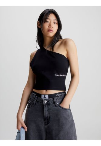 Top Negro De Punto Milano Con Hombro Descubierto Calvin Klein Calvin Klein