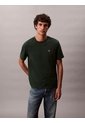 Camiseta Verde Regular De Manga Corta Con Monograma Bordado Calvin Klein de Calvin Klein