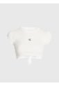 Crop Top Blanco De Punto Cropped Con Espalda Abierta Calvin Klein de Calvin Klein
