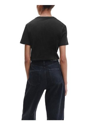 Camiseta Negra Slim Con Micro Monograma Calvin Klein