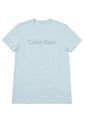 Camiseta Celeste Manga Corta Con Logo En Contraste Calvin Klein de Calvin Klein