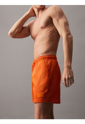 Bermuda De Baño Naranjade Largo Medio Con Cordón Antidesgarro Calvin Klein