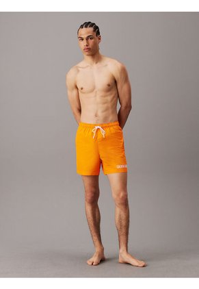Bermuda De Baño Naranjade Largo Medio Con Cordón - Intense Power Calvin Klein