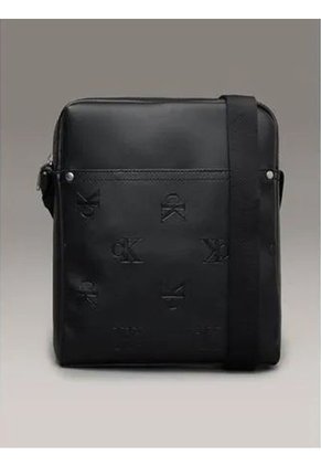Bolso Negro Cruzado Con Logotipo Repetitivo En Relieve Calvin Klein