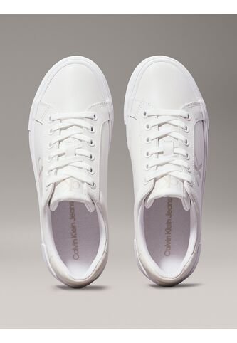 Tenis Blanco De Plataforma De Cuero Calvin Klein Calvin Klein