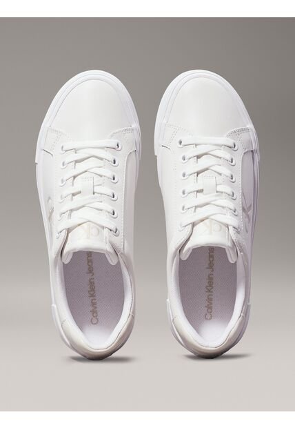 Tenis Blanco De Plataforma De Cuero Calvin Klein