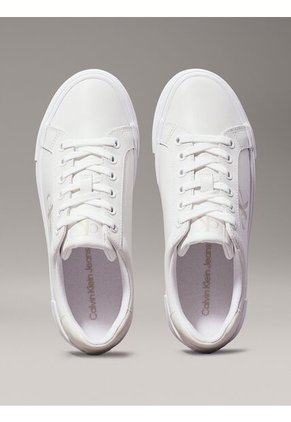 Tenis Blanco De Plataforma De Cuero Calvin Klein