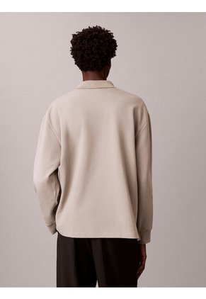 Polo Verde Manga Larga De Canalé Doble Cara Calvin Klein