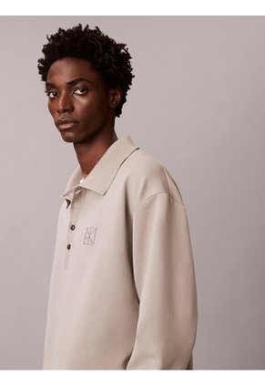 Polo Verde Manga Larga De Canalé Doble Cara Calvin Klein
